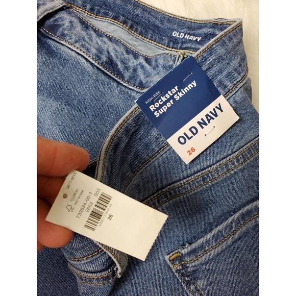 Old Navy Hi‎ Rise Rockstar Super Skinny Jeans Size 26 NWT - Picture 4 of 8